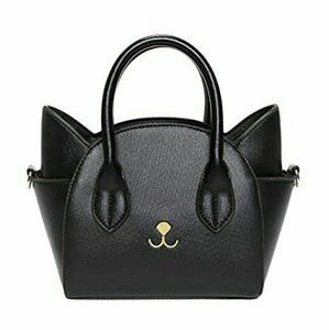 Cat Purse Faux Leather Cat Shaped Bag New Black